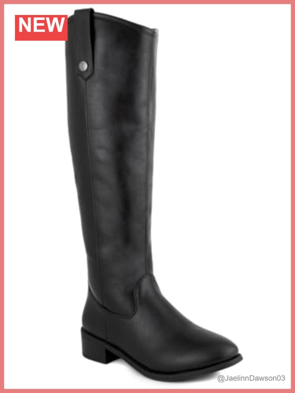 Womens Irie Knee High Riding Boot Faux Leather Low Heel Inside Zipper